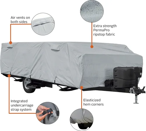 Vista 7 de Classic Accessories Over Drive PermaPRO - Funda plegable para remolque de campamento, se adapta a 8 pies a 10 pies de largo, funda para cámper