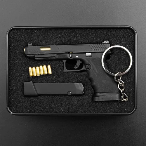 Vista 7 de G34 Mini llavero táctico de metal pequeño llavero colgante colección ornamento regalo para amigos fanáticos del ejército hombres, Negro