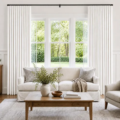 Vista 7 de Topfinel - Cortinas opacas plisadas de 96 pulgadas para dormitorio, 2 paneles Natural