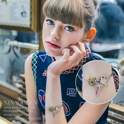 Vista 6 de NINAQUEEN The Carnival Of Animals Collection, Sterling Silver Charms with Jewelry Box, Original Gifts for Every Special Moment