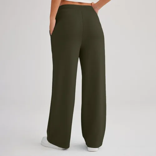 Vista 4 de Gumipy AirEssentials - Pantalones deportivos de pierna ancha para mujer, pantalones de pierna ancha para otoño, holgados, acampanados, cintura alta