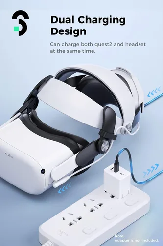 Vista 7 de SOOMFON Correa de cabeza con batería para Oculus Quest 2, accesorios de repuesto de correa Elite con batería de 10000 mAh que se extiende 8 horas