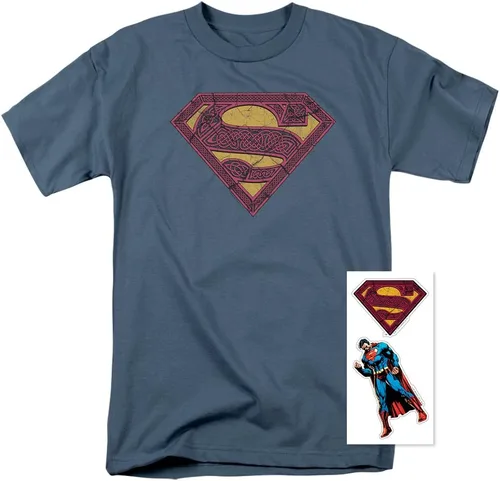 Vista 2 de Popfunk Camiseta y pegatinas de textura celta con logotipo de Superman S Shield