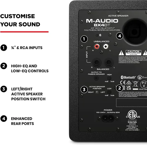 Vista 6 de M-AUDIO Par de monitores de estudio Bluetooth de 4.5" BX4BT