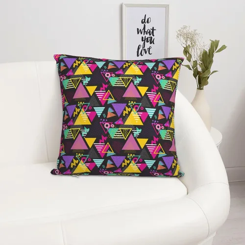 Vista 8 de Fundas de almohada geométricas estilo retro de los años 80 de 18 x 18 pulgadas, funda de almohada para dormitorio, sofá, decoración de casa