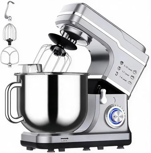 Vista 8 de Batidora de pie de 7.5QT, mezclador eléctrico de cocina de cabeza Negro