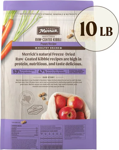 Vista 10 de Merrick Healthy Grains - Croquetas crudas liofilizadas, alimento natural para cachorros con alto contenido de proteínas, pollo y arroz integral