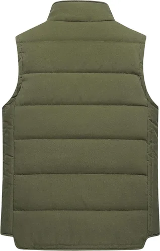 Vista 2 de Chrisuno Chaleco acolchado para hombre, casual, cuello alto, chaleco acolchado para exteriores
