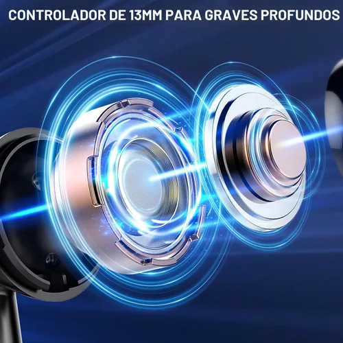 Vista 4 de Auriculares inalámbricos, Bluetooth 5.4, auriculares con pantalla LED de energía, bajos estéreo, auriculares Bluetooth intrauriculares