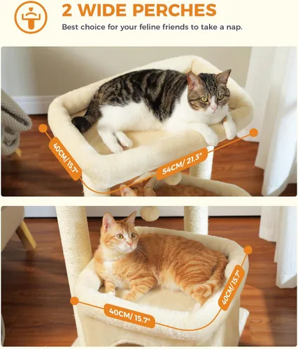 Vista 3 de PEQULTI Árbol para Gatos Torre de Gatos para Gatos Grandes con Postes de Rascar Cubiertos de Sisal y Reposo Extra Grande para Gatos