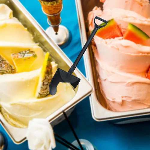Vista 5 de Ouliget Cucharas con forma de pala, lindas cucharas de postre de plástico desechables, palas de cuchara de postre de helado, 100