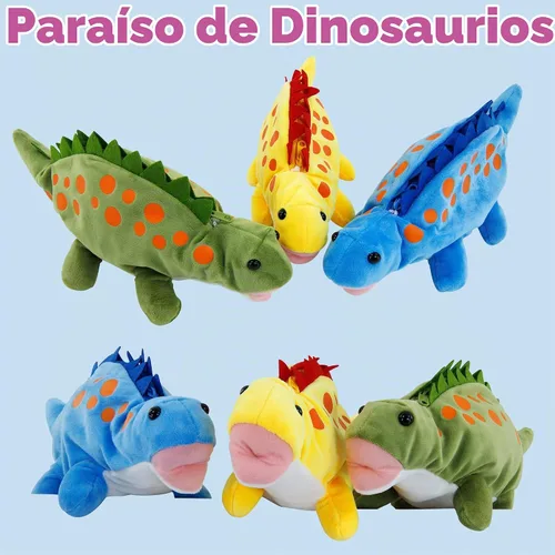 Vista 2 de BB FUN HOUSE Estuche para lápices para niños, bolsa de lápices de peluche 3D con forma de perro y dinosaurio, bolsa suave de almacenamiento