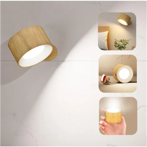Vista 15 de Deyagoo 2PACK Lámpara de pared LED con control remoto - Lámpara de pared recargable, 3 colores y 3 niveles de brillo, cabezal giratorio magnético