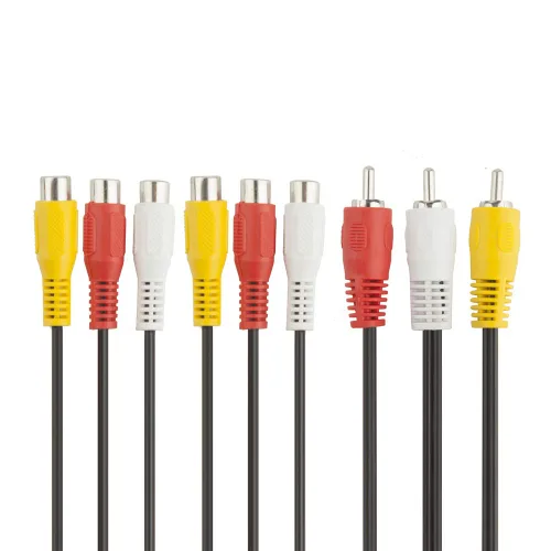 Vista 5 de TENINYU 3 divisor de cable RCA, 3 RCA macho a 6 RCA hembra enchufe AV divisor de audio y video cable adaptador de 12 pulgadas