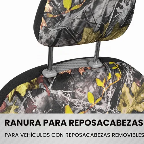 Vista 3 de BDK - Juego completo de fundas para asientos de camuflaje para auto con tapetes – Juego completo de protección interior, patrón de camuflaje Juego