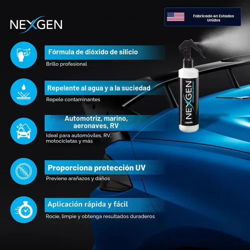Vista 4 de Nexgen Spray Cerámico de Dióxido de Silicio — Fácil de Aplicar, Spray de Revestimiento Cerámico — Esmalte Sellador Protector de Grado Profesional
