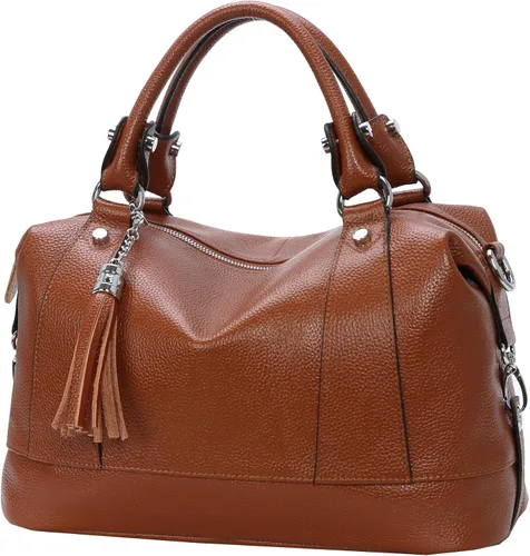 Vista 36 de Heshe - Bolsa de hombro de piel para mujer, con asa superior, bolsa cruzada