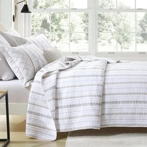 Vista 3 de PERHOM Juego de ropa de cama de 100 % algodón bohemio con 2 fundas