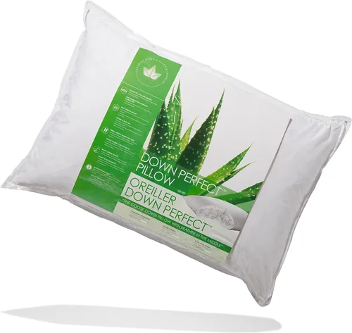 Vista 2 de Canadian Down & Feather Co. - 1 almohada de plumón de apoyo mediano tamaño estándar – 255 TC Shell 100% algodón – relleno en Canadá