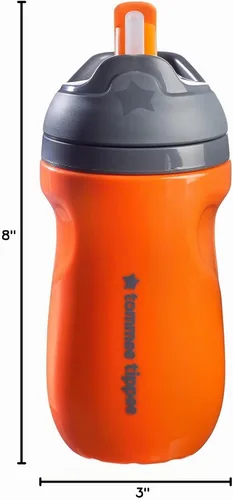 Vista 7 de Tommee Tippee - Botella aislada con popote Superstar, para mayores de 12 meses, 9 onzas / 265 ml, paquete de 1 botella de agua para niños pequeños