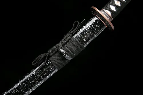 Vista 6 de Ryujin Fujiwara Serie Damasco - Espada samurái de acero con martillo perforado I 41 pulgadas en general I