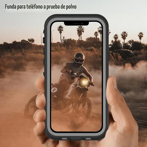 Vista 4 de Funda para teléfono impermeable Compatible con iPhone 13, Funda de teléfono a prueba de agua, golpes y polvo IP68 con protector de pantalla Negro