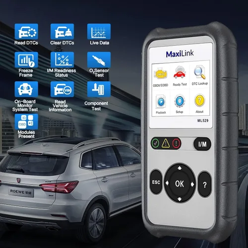 Vista 2 de Autel Escáner OBD2 ML529 Lector de código, escáner de código OBD2 con actualización de software de por vida, AutoVIN para DTC rápido, apagado