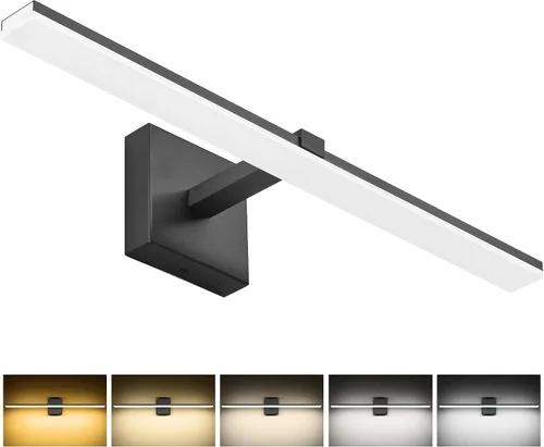 Vista 12 de Luz de tocador de baño negra de 32 pulgadas, LED moderna, 3CCT, regulable, 24 W, luminarias de baño sobre espejo 3000 K/4500 K/6000 K, 3
