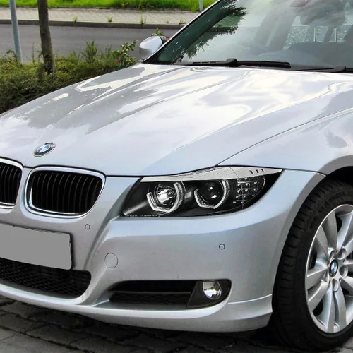 Vista 7 de DNA MOTORING HL-3D-E9005-BK - Faros delanteros negros con anillo de halo 3D, haz alto y bajo, con señales de giro ámbar, compatibles con BMW 323i