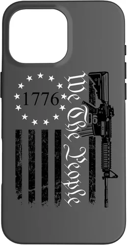 Vista 19 de iPhone 16 We The People - Funda patriótica con la bandera de Estados Unidos AR15 Pro Guns