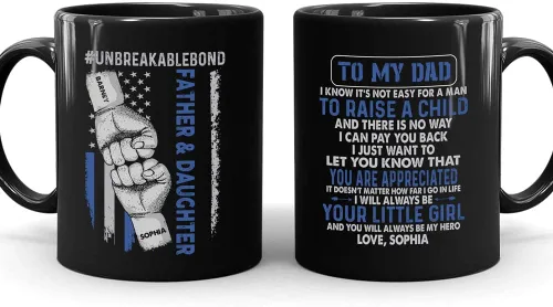 Vista 14 de Taza personalizada con texto en inglés «To My Dad», «My Hero», regalo personalizado para papá de parte de hijo, taza de padre e hijo, regalo