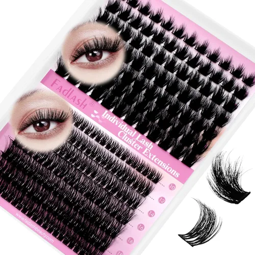 Vista 28 de Extensiones de pestañas individuales de 120 unidades, racimos de pestañas con rizado D, bandeja de longitud mixta, extensiones de pestañas
