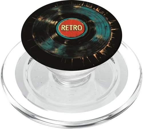 Vista 7 de Red Vinyl Record Player Vinyl Collector Retro Music Lover PopSockets Adhesive PopGrip
