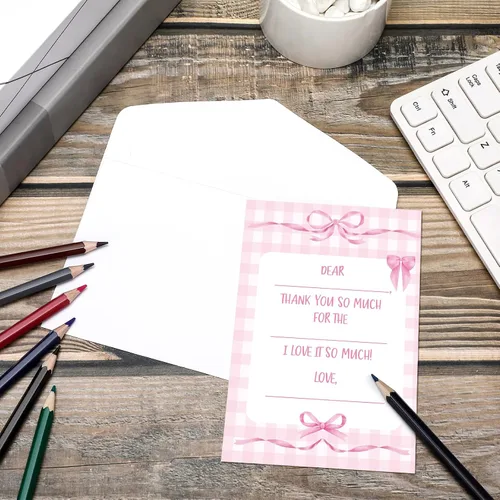 Vista 5 de Eaasty 72 Tarjetas de Agradecimiento para Niños para Rellenar en Blanco, Notas de Agradecimiento con Sobres, Tarjetas de Felicitación Coloridas