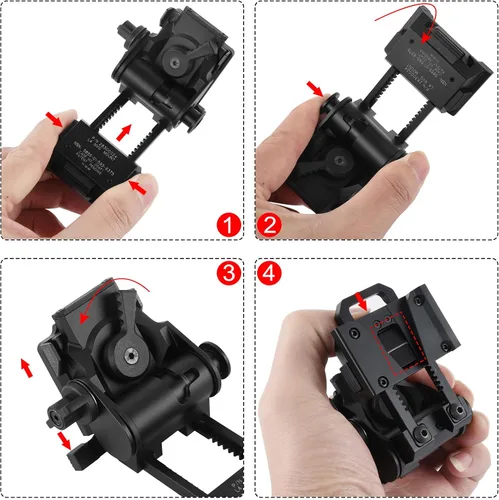 Vista 3 de Gexmil Soporte CNC para gafas de visión nocturna PVS15/18, montaje de metal para casco L4G24 NVG