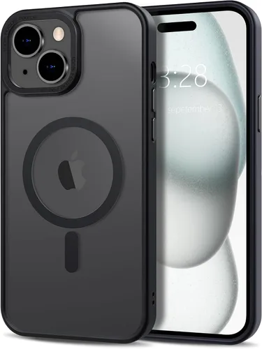 Vista 204 de Anuck - Funda magnética para iPhone 11 compatible con MagSafe, carcasa trasera mate translúcida dura, borde de TPU, delgada, resistente a impactos