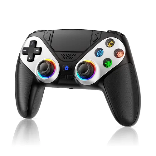 Vista 8 de Gamrombo LED Wireless Controller for PS5, Compatible with PS5 Pro/Slim/PC, Dual Vibration, Macro/Turbo Function, 3.5mm Audio Jack, 6-Axis Motion