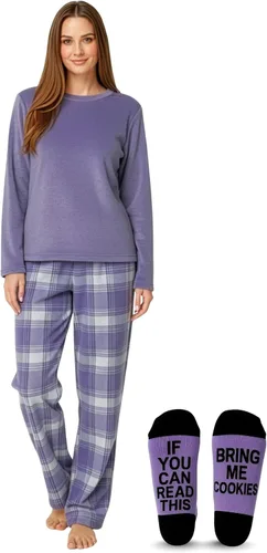 Vista 9 de Just Love Microfleece Womens Pajama Pants Set with Socks buffalo plaid rojo negro