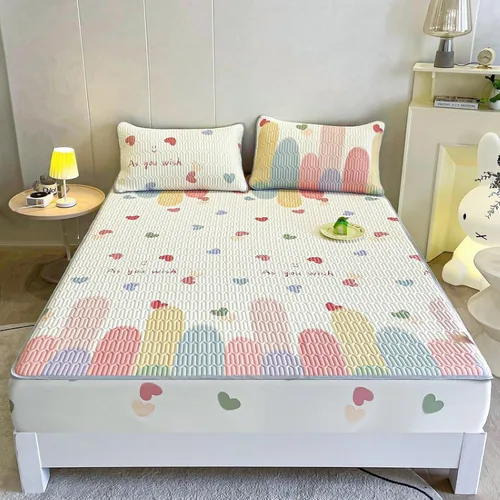 Vista 10 de FCLDESHOP Comfort Hotel - Sábana bajera ajustable con bolsillo profundo con estampado de látex de verano, para dormitorio de niños y niñas, Flor