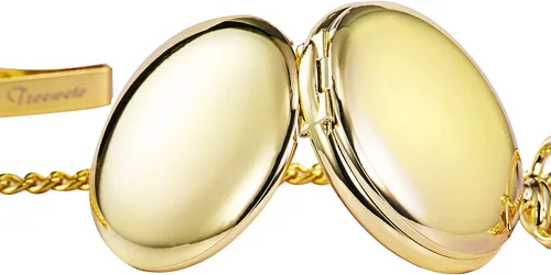 Vista 4 de Reloj de bolsillo - Serie de doble carcasa suave con esfera de esqueleto, delicado movimiento mecánico con cadena, dorado, Oro, Mecánico