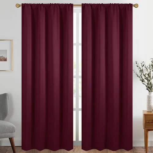Vista 76 de Diraysid Cortinas opacas beige para dormitorio y sala de estar, cortinas con aislamiento térmico para oscurecer la habitación, 42 x 63 pulgadas, 2
