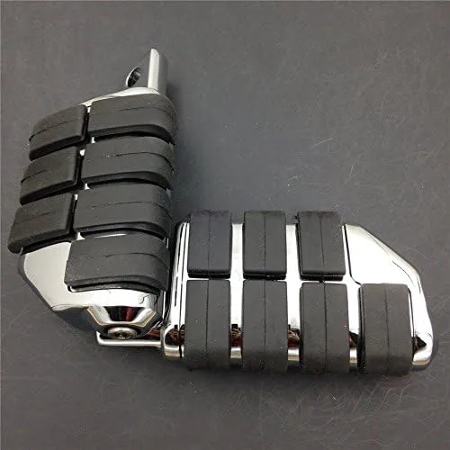 Vista 7 de XKH - Estriberas dobles ISO para motocicleta 8028 compatible con Suzuki Kawasaki cromado [B00Y7C690C]