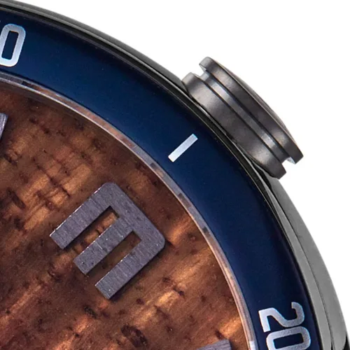 Vista 2 de The Waterman" Hawaiian Koa Wood Watch (1.850 in, Gunmetal & Silicone), plomizo, Hawaiano, Hawaii, Playa, Náutico, Waterman, Surf, Remo, Outrigger