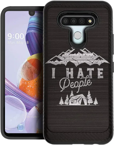 Vista 16 de CasesOnDeck - Carcasa compatible con LG K51 / LG Reflect/LG Q51 [armadura cepillada] resistente protección negro mate (ancla)