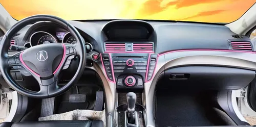 Vista 2 de Moldura Decorativa para Interior de Automóvil Panel de Puerta Tablero Tira de Ajuste para Espacios 10 pies (Rosa)