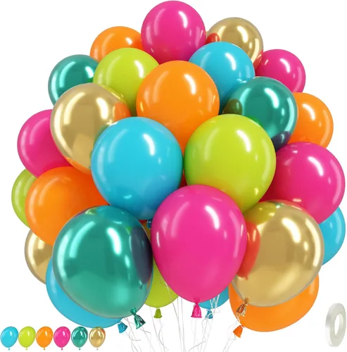 Vista 16 de Globos rosa y dorado, globo de látex rosa claro pastel de 12 pulgadas y blanco arena perla con globo metálico dorado champán beige para princesas
