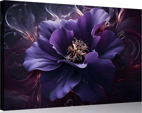 Vista 48 de TutuBeer 1 Panel Bauhinia Flor Roja China Bauhinia Flor Púrpura Planta Botánica Imagen de Flor Obra de Arte Pintura al Óleo sobre Lienzo Estirado