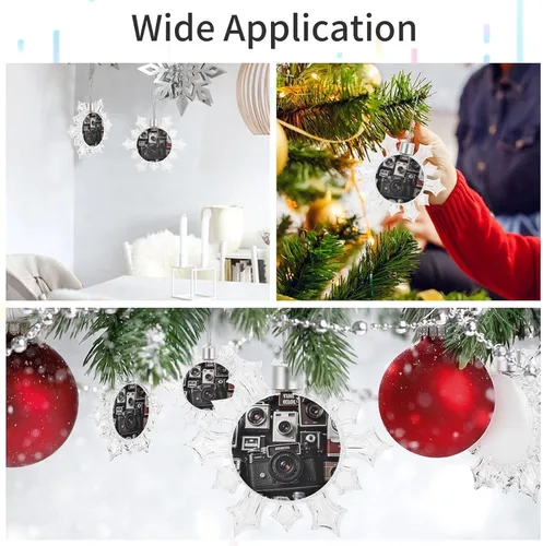 Vista 3 de Retro Cool Camera Collection Snowflake Ornaments Christmas Hanging Snowflake Decorations Christmas Snowflakes Decorations Supplies for Party