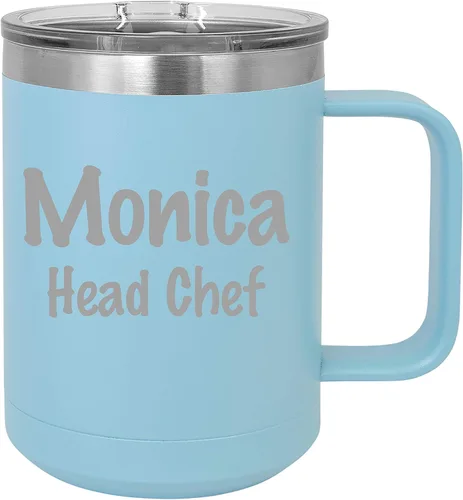Vista 11 de Taza personalizada con recubrimiento en polvo de 15 oz con tapa personalizada grabada (negro)