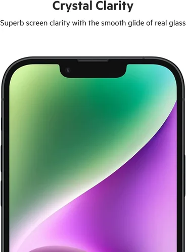 Vista 5 de Belkin Protector de pantalla de vidrio templado – Protector de pantalla para iPhone 14 Pro – Incluye calcomanías guía para una fácil alineación